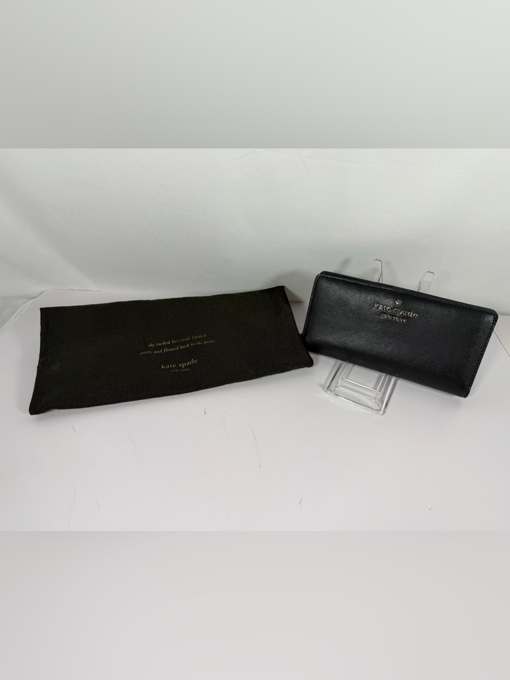 2154: NWOT Kate Spade New York Black Saffiano Leather Continental Wallet
